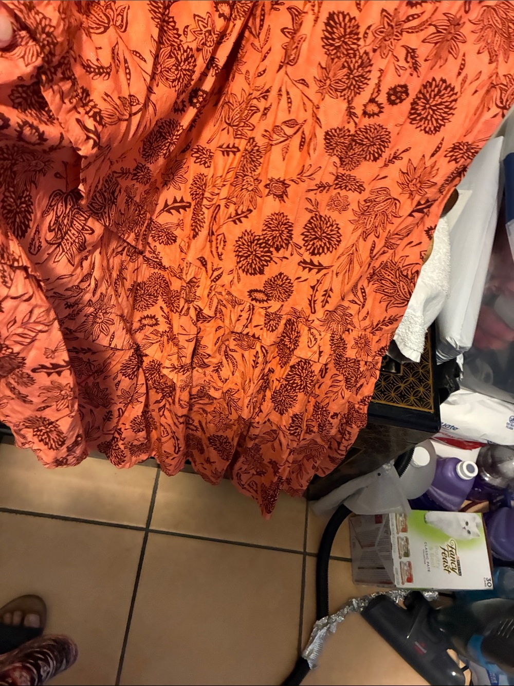 Universal threads Women’s Orange Floral Maxi Dress - Lightweight - Picture 4 of 13